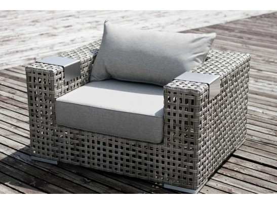 "Тито" плетеное кресло из искусственного ротанга, цвет серый в Каменске-Уральском