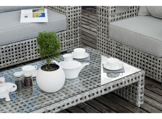 "Тито" кофейный столик плетеный, цвет серый в Каменске-Уральском