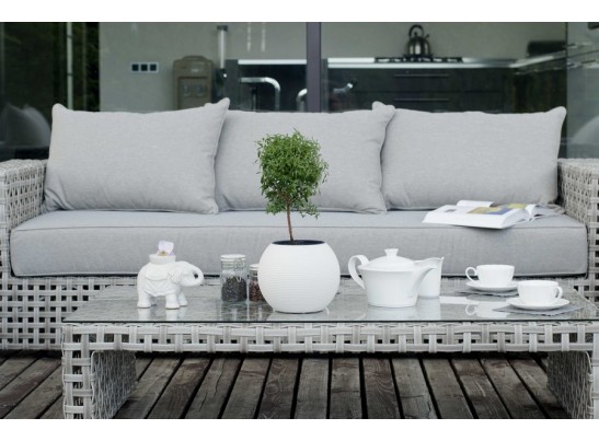 "Тито" кофейный столик плетеный, цвет серый в Каменске-Уральском