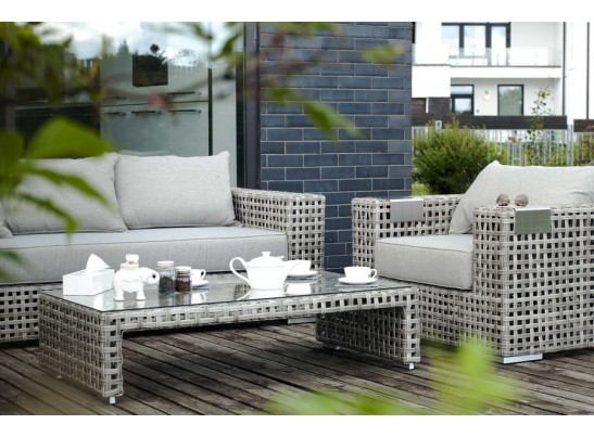 "Тито" кофейный столик плетеный, цвет серый в Каменске-Уральском