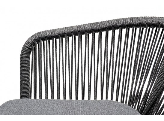 "Венето" обеденная группа на 6 персон со стульями "Марсель", каркас темно-серый, роуп темно-серый в Каменске-Уральском