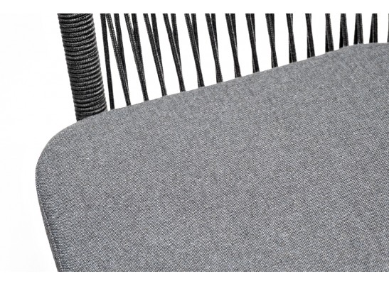 "Венето" обеденная группа на 6 персон со стульями "Марсель", каркас темно-серый, роуп темно-серый в Каменске-Уральском