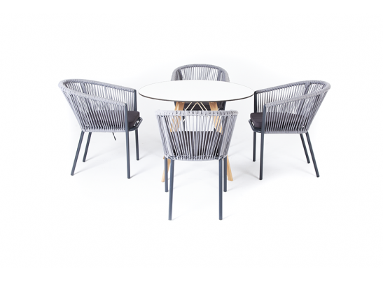 "Франческо" обеденная группа на 4 персоны, цвет темно-серый в Каменске-Уральском