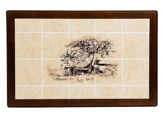 Стол с плиткой CT 3045P (дерево гевея/Античный белый) в Каменске-Уральском