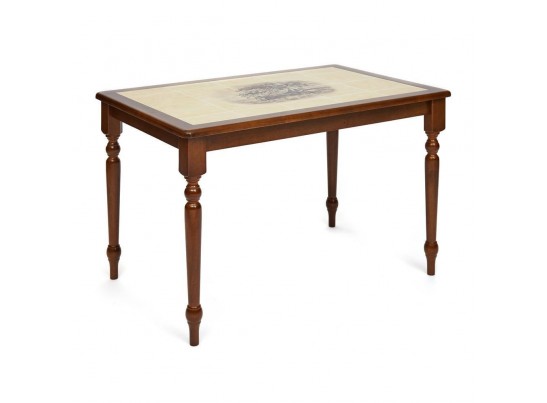 Стол с плиткой CT 3045P (дерево гевея/Тёмный Дуб) в Каменске-Уральском