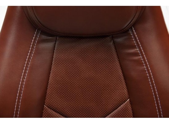 Кресло BOSS люкс хром (кожзам/коричневый/перфорированный) в Каменске-Уральском