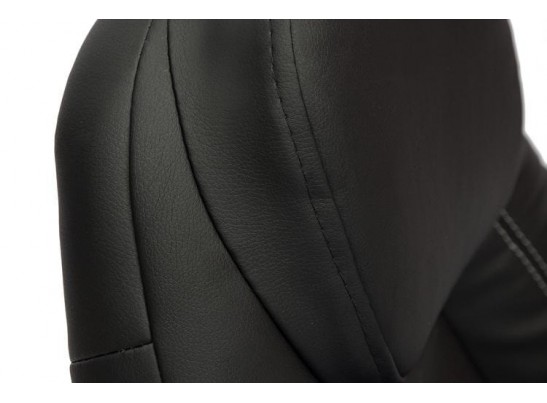 Кресло BOSS люкс хром (кожзам/черный/перфорированный) в Каменске-Уральском