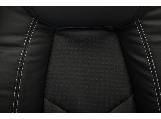 Кресло BOSS люкс хром (кожзам/черный/перфорированный) в Каменске-Уральском