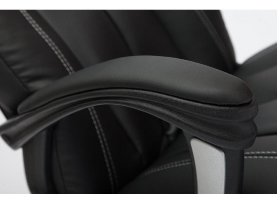 Кресло BOSS люкс хром (кожзам/черный/перфорированный) в Каменске-Уральском