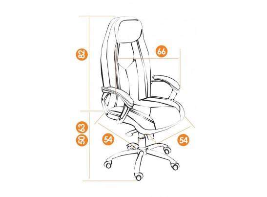 Кресло BOSS люкс хром (кожзам/коричневый/перфорированный) в Каменске-Уральском