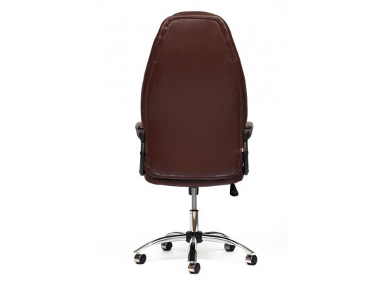 Кресло BOSS хром (кожзам/коричневый) в Каменске-Уральском