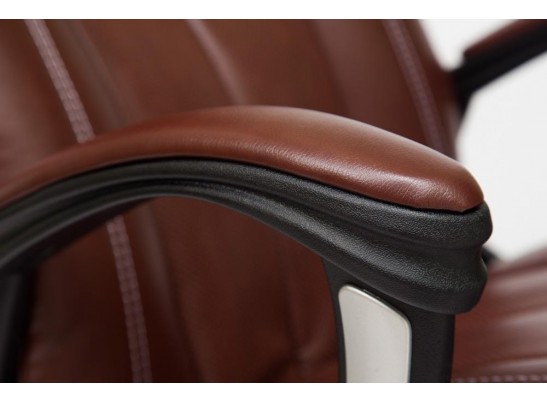 Кресло BOSS хром (кожзам/коричневый) в Каменске-Уральском