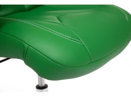 Кресло BOSS хром (кожзам/зеленый/перфорированный) в Каменске-Уральском