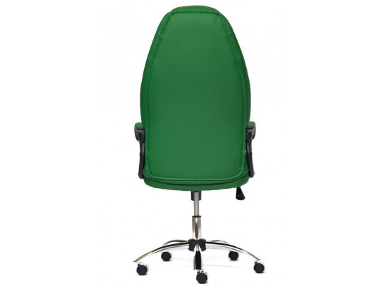 Кресло BOSS хром (кожзам/зеленый/перфорированный) в Каменске-Уральском