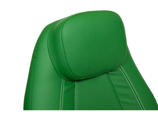Кресло BOSS хром (кожзам/зеленый/перфорированный) в Каменске-Уральском