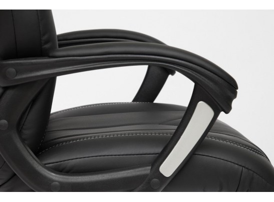 Кресло BOSS хром (кожзам/черный/перфорированный) в Каменске-Уральском