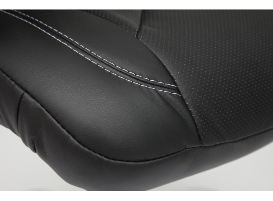 Кресло BOSS хром (кожзам/черный/перфорированный) в Каменске-Уральском