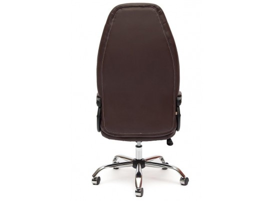 Кресло BOSS хром (кожзам/коричневый/перфорированный) в Каменске-Уральском