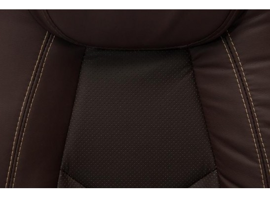 Кресло BOSS хром (кожзам/коричневый/перфорированный) в Каменске-Уральском