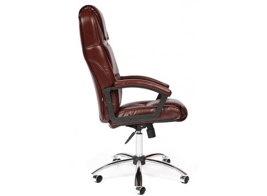 Кресло BERGAMO хром (кожзам/коричневый/светлый) в Каменске-Уральском