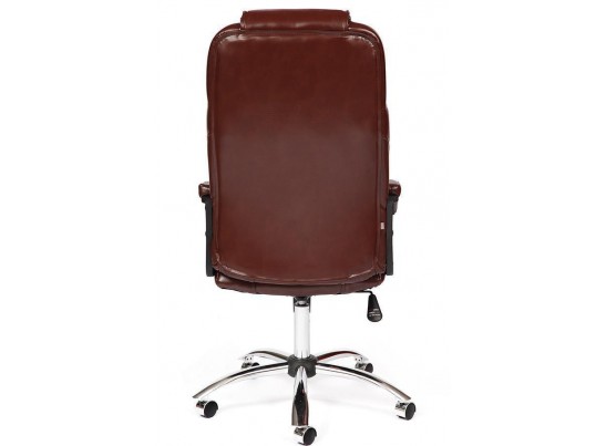Кресло BERGAMO хром (кожзам/коричневый/светлый) в Каменске-Уральском