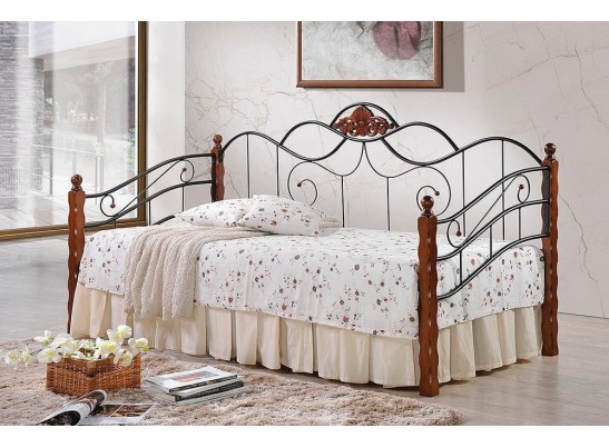 Кровать-софа односпальная CANZONA (красный дуб/черный)