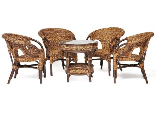 Комплект обеденный "Mandalino" 05/21 ( 4 кресла + стол обеденный ) /без подушек/