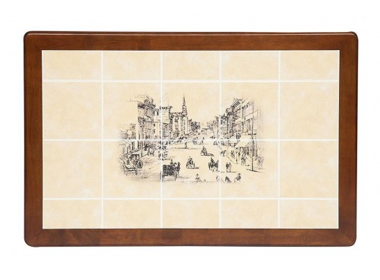 Стол с плиткой CT 3045P (дерево гевея/Тёмный Дуб/Малайзия) в Каменске-Уральском