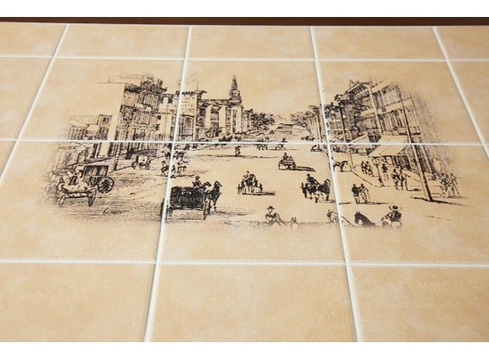 Стол с плиткой CT 3045P (дерево гевея/Тёмный Дуб/Малайзия) в Каменске-Уральском