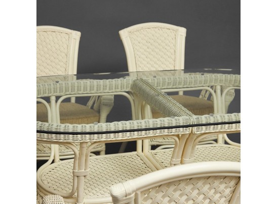 Комплект обеденный "ANDREA GRAND" (стол со стеклом+6 кресел+ подушки)