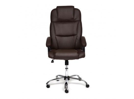 Кресло BERGAMO хром (кожзам/коричневый) в Каменске-Уральском
