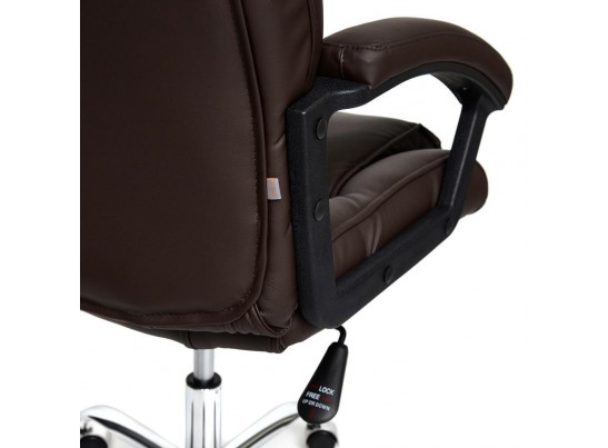 Кресло BERGAMO хром (кожзам/коричневый) в Каменске-Уральском