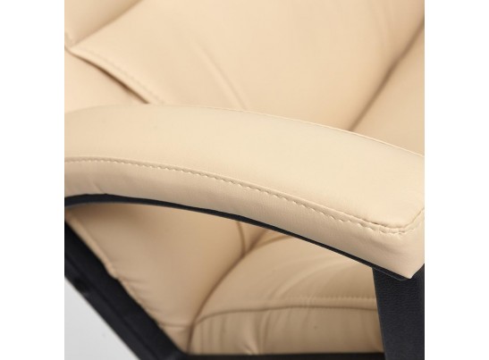 Кресло BERGAMO хром (кожзам/бежевый) в Каменске-Уральском