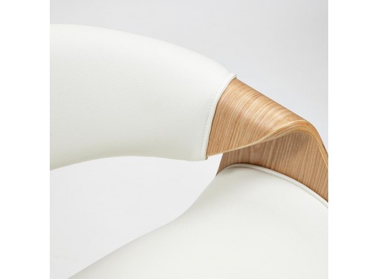 Кресло BEND (натуральный/кожзам/белый) в Каменске-Уральском