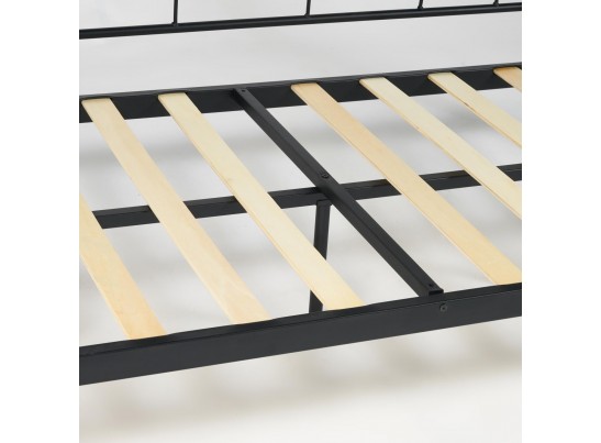 Кровать-софа CANZONA 90*200 красный дуб/черный Wood slat base