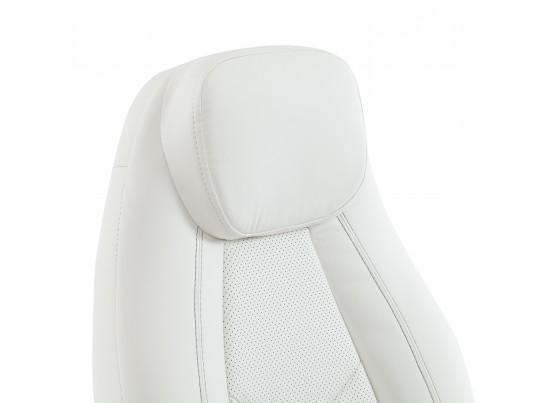 Кресло BOSS хром (кожзам/белый) в Каменске-Уральском