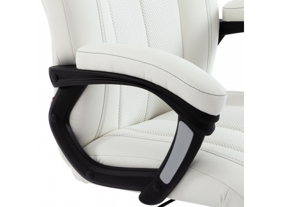 Кресло BOSS хром (кожзам/белый) в Каменске-Уральском