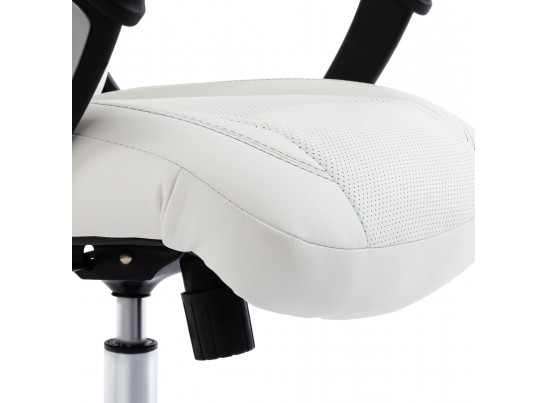 Кресло BOSS хром (кожзам/белый) в Каменске-Уральском