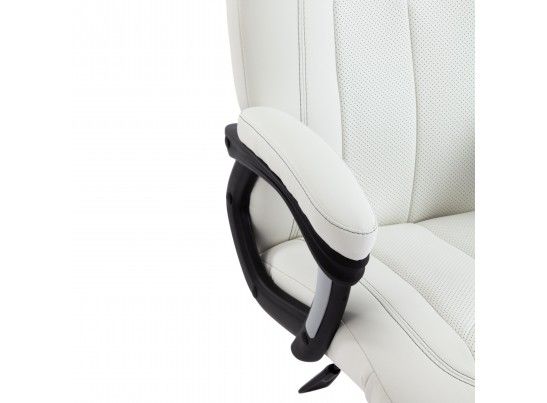 Кресло BOSS люкс хром (кожзам/белый) в Каменске-Уральском