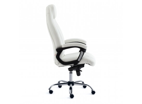 Кресло BOSS люкс хром (кожзам/белый) в Каменске-Уральском
