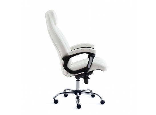 Кресло BOSS люкс хром (кожзам/белый) в Каменске-Уральском