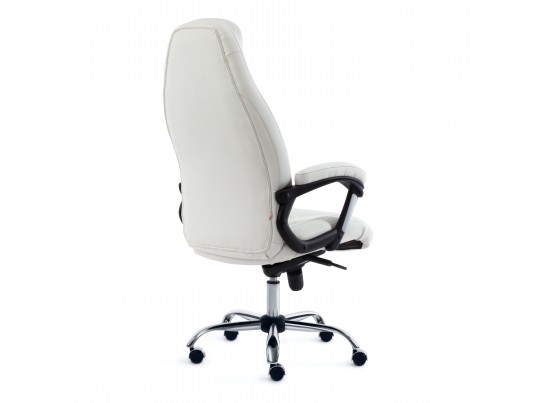 Кресло BOSS люкс хром (кожзам/белый) в Каменске-Уральском