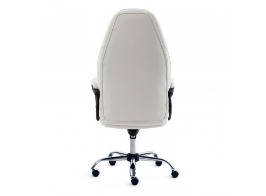 Кресло BOSS люкс хром (кожзам/белый) в Каменске-Уральском