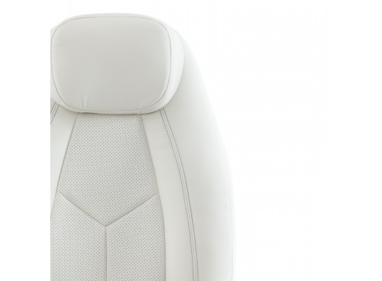 Кресло BOSS люкс хром (кожзам/белый) в Каменске-Уральском