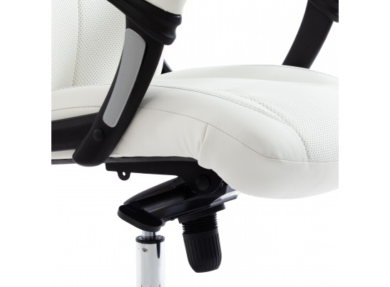 Кресло BOSS люкс хром (кожзам/белый) в Каменске-Уральском