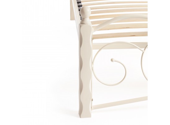 Кровать двуспальная CANZONA 160 Белый (butter white) Wood slat base
