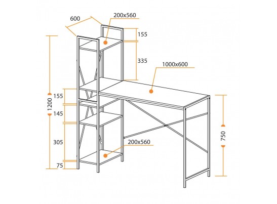Cтол WD-07 (burnt/60*120*10) в Каменске-Уральском