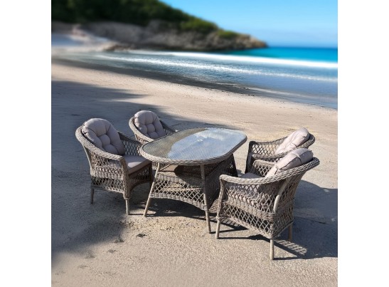 Комплект мебели T217/270/LV-217 Beige (4+1) с зонтом в комплекте в Каменске-Уральском