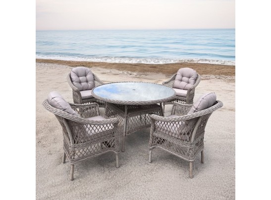 Комплект мебели T219/270/LV-217 Beige (4+1) с зонтом в комплекте в Каменске-Уральском