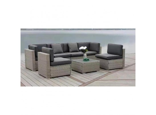 Плетеный модульный комплект YR822C Grey (подушка серая) в Каменске-Уральском